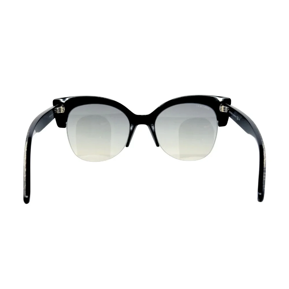 Jimmy Choo LOGO Sunglasses Black Glitter Sparkle Oversize‎ Square Aviator Lens